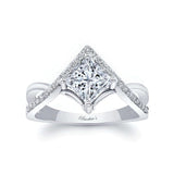 Unique Princess Cut Lab Grown Diamond Engagement Ring