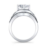 Unique Princess Cut Black Diamond Accent Ring Set