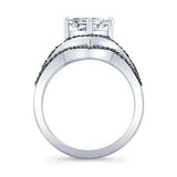 Unique Princess Cut Black Diamond Accent Ring Set