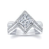 Unique Princess Cut Lab Diamond Wedding Set