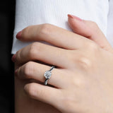 Black Diamond Accent Overlap Moissanite Ring