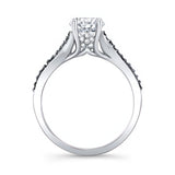 Black Diamond Accent Overlap Moissanite Ring