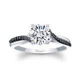 Black Diamond Accent Overlap Moissanite Ring