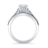 Black Diamond Accent Overlap Moissanite Ring Set