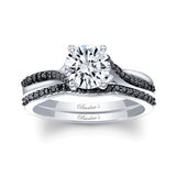 Black Diamond Accent Overlap Moissanite Ring Set