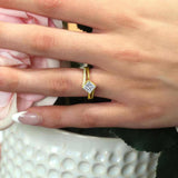 Princess Cut Split Shank Ring