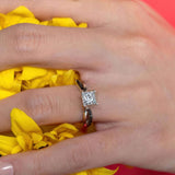Princess Cut Black Diamond Accent Ring