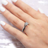 Princess Cut Black Diamond Accent Ring