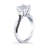 Princess Cut Black Diamond Accent Ring