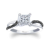 Princess Cut Black Diamond Accent Ring