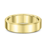 6mm Beveled Yellow Gold Wedding Band