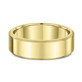 7mm Beveled Yellow Gold Wedding Band