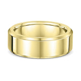 8mm Beveled Yellow Gold Wedding Band