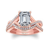 2 Carat Emerald Cut Moissanite Ring Set