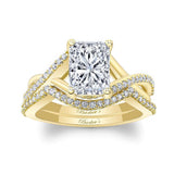 2 Carat Radiant Cut Diamond Ring Set