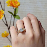 2 Carat Emerald Cut Moissanite Ring Set