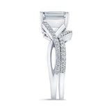 2 Carat Emerald Cut Moissanite Ring Set