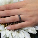 Curved Black Diamond Wedding Band