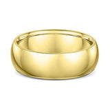 7mm Classic Rounded Polished Yellow Gold Band