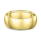 8mm Classic Rounded Polished Yellow Gold Band