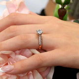 2 Row Moissanite Ring