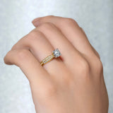 2 Row Moissanite Ring