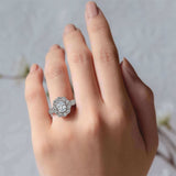 Oval Halo Moissanite Ring