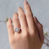 Oval Halo Moissanite Ring