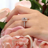 Oval Halo Moissanite Ring