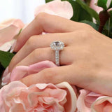 Oval Halo Moissanite Ring