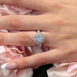 Oval Halo Moissanite Ring