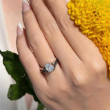 One Carat Oval Moissanite Black Diamond Accent Bridal Set