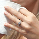 One Carat Princess Cut Diamond Bridal Set