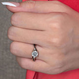 One Carat Moissanite Black Diamond Accent Ring