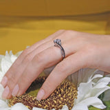One Carat Moissanite Black Diamond Accent Ring