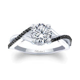 One Carat Moissanite Black Diamond Accent Ring