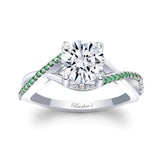 One Carat Moissanite Emerald Accent Ring