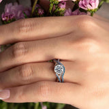 One Carat Moissanite Blue Diamond Accent Bridal Set
