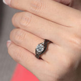 One Carat Moissanite Black Diamond Accent Bridal Set