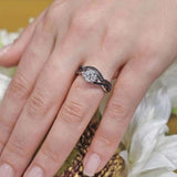 One Carat Moissanite Black Diamond Accent Bridal Set
