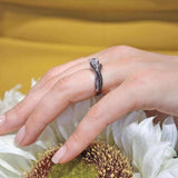 One Carat Moissanite Black Diamond Accent Bridal Set