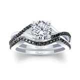 One Carat Moissanite Black Diamond Accent Bridal Set