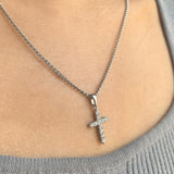 Lab Diamond Dainty Cross Necklace