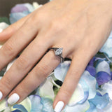 1 Carat Marquise Black Diamond Accent Moissanite Ring