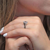 1 Carat Marquise Black Diamond Accent Moissanite Ring