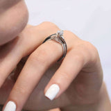 1 Carat Marquise Black Diamond Accent Moissanite Ring