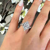 3 Carat Marquise Moissanite Ring Set