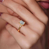 Emerald Cut Lab Grown Diamond Solitaire Engagement Ring