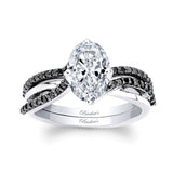 Oval Moissanite Black Diamond Accent Twist Bridal Set