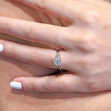 Petite Leaf Moissanite Engagement Ring